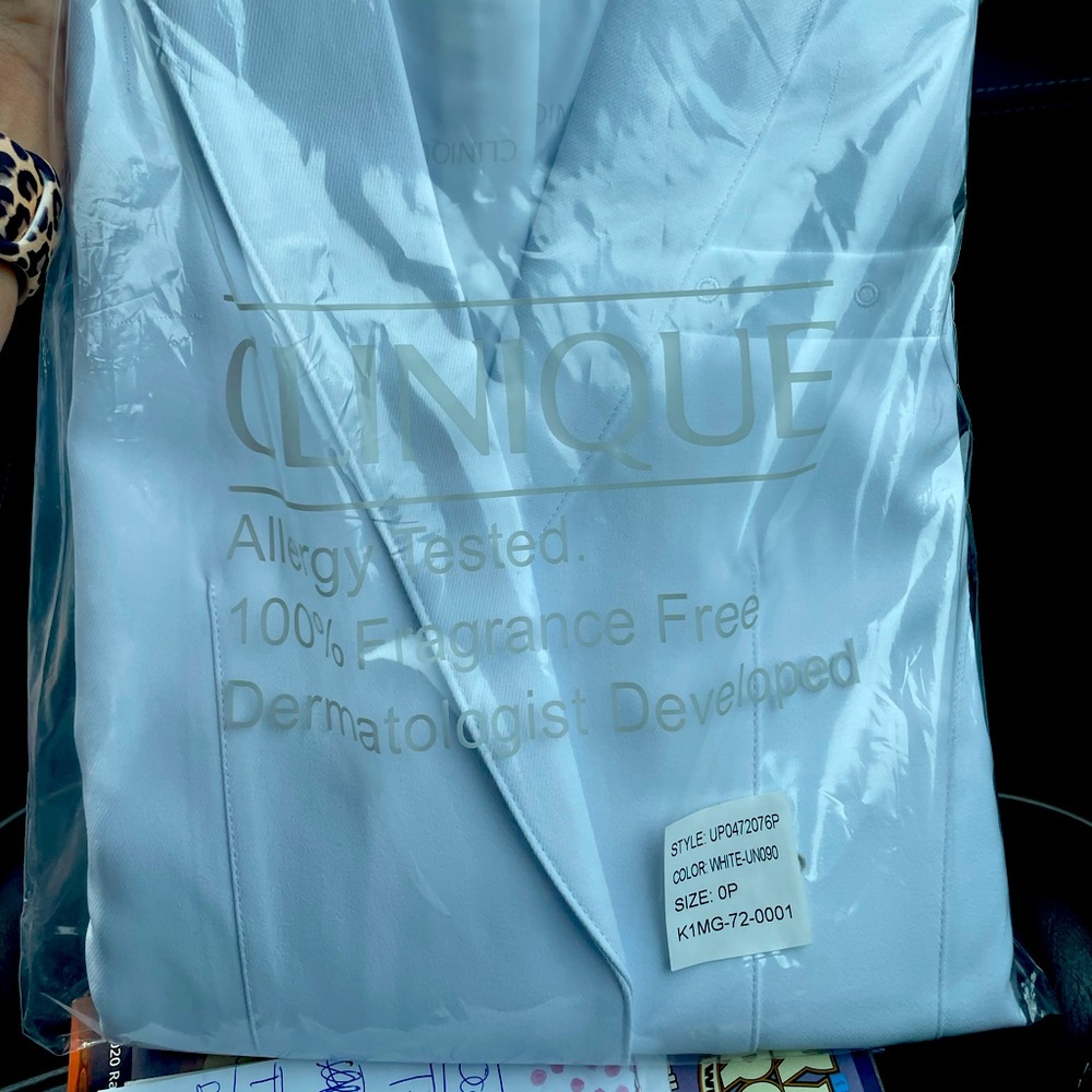 Authentic Clinique lab coat